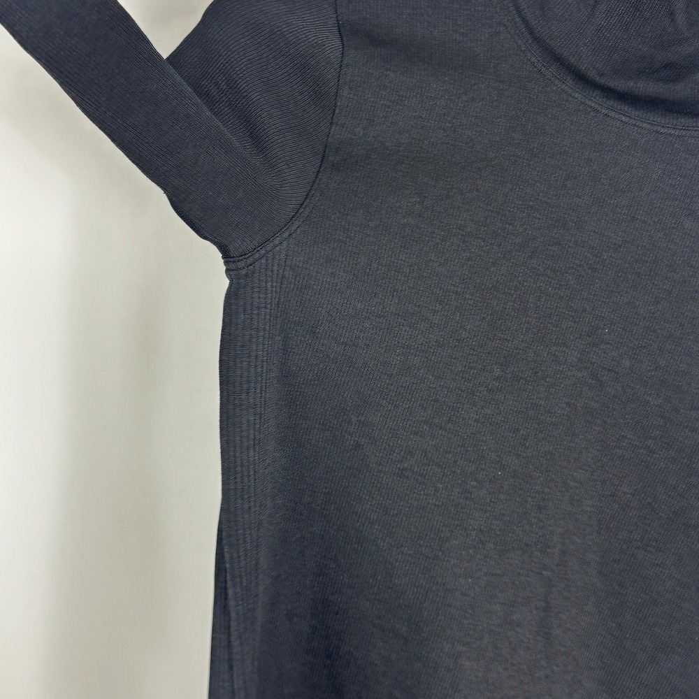 Lululemon Yin Vibes Black Ribbed Long Sleeve Turtleneck Size 6 Minimal Layering - Picture 9 of 13